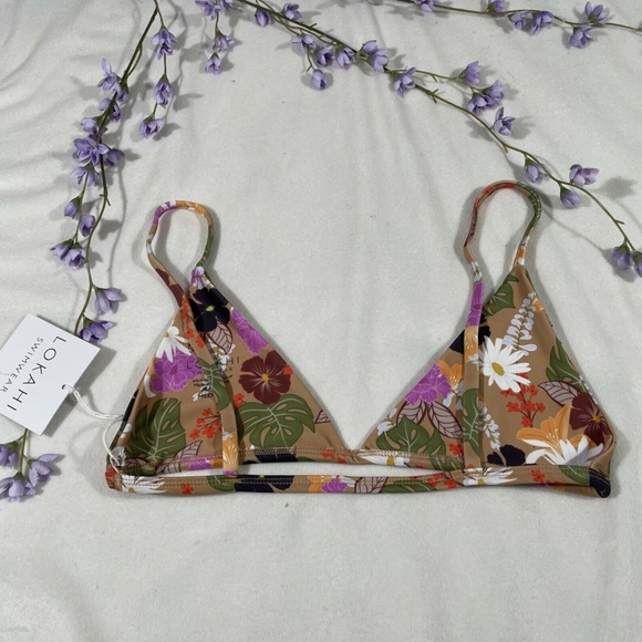 NEW Lokahi Swimwear [ Medium ] Floral Vada Bikini Top in Hana Print - Picture 6 of 10